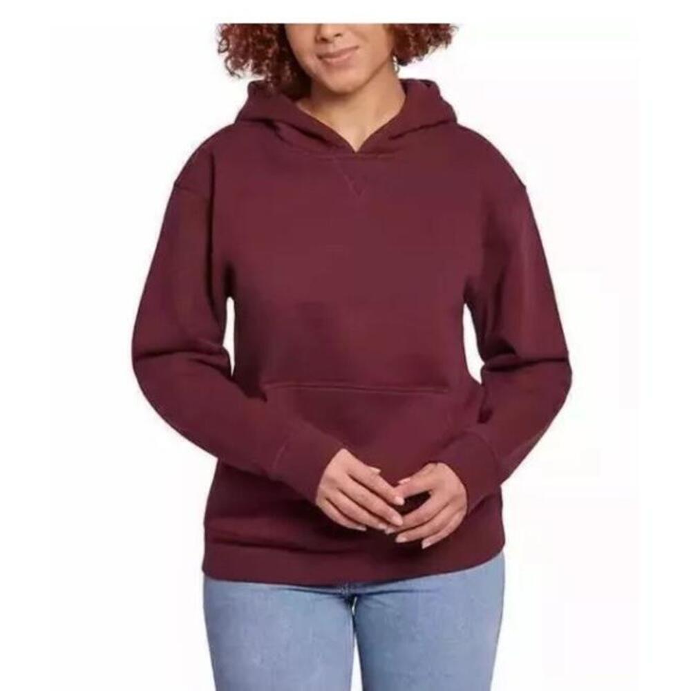 Kirkland Signature Women's Heavyweight Fleece Hoodie 2XL Maroon Q6
